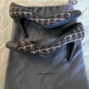 Alberta Ferretti Tweed Pump Heels